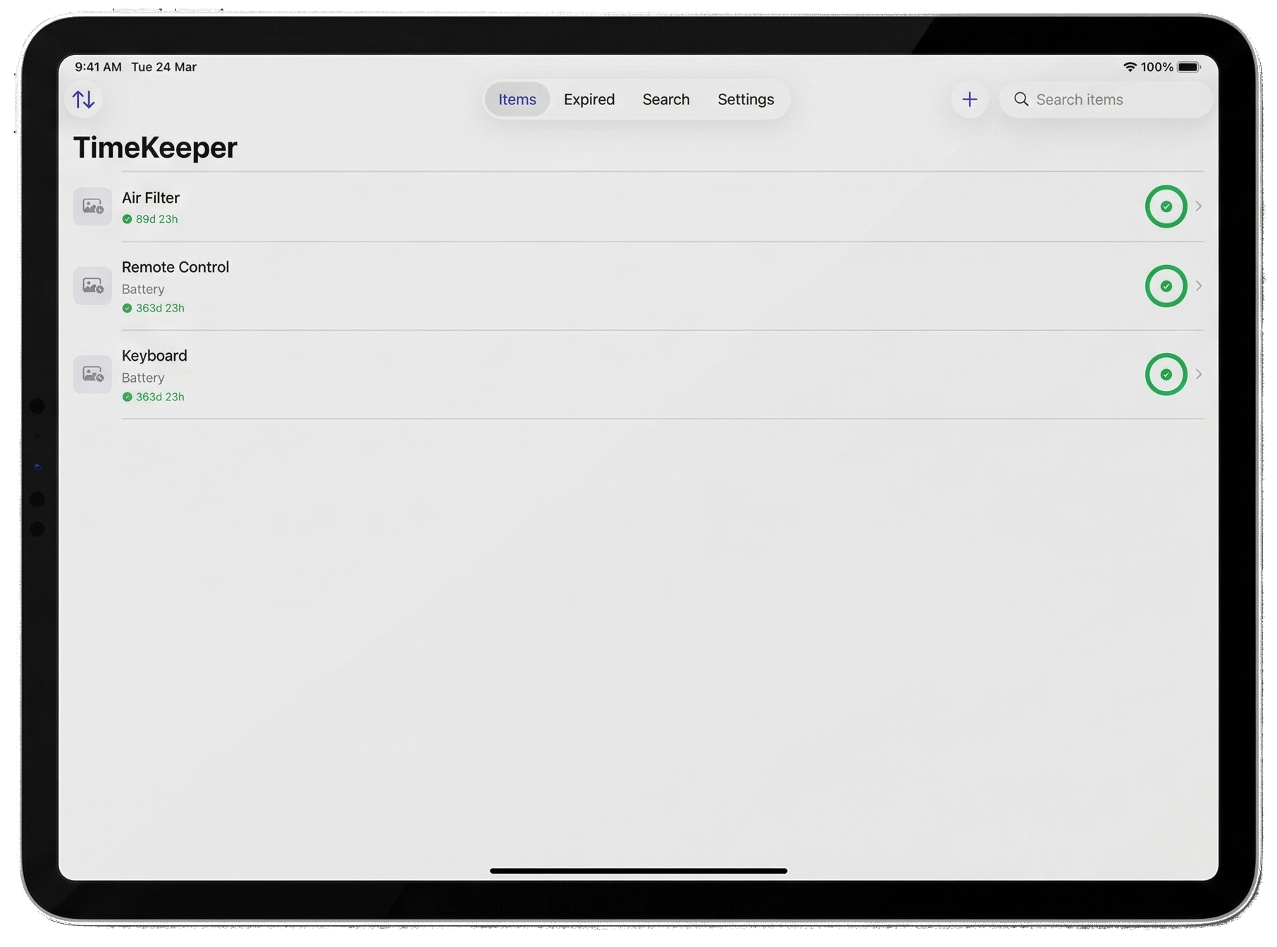 TimeKeeper on iPad