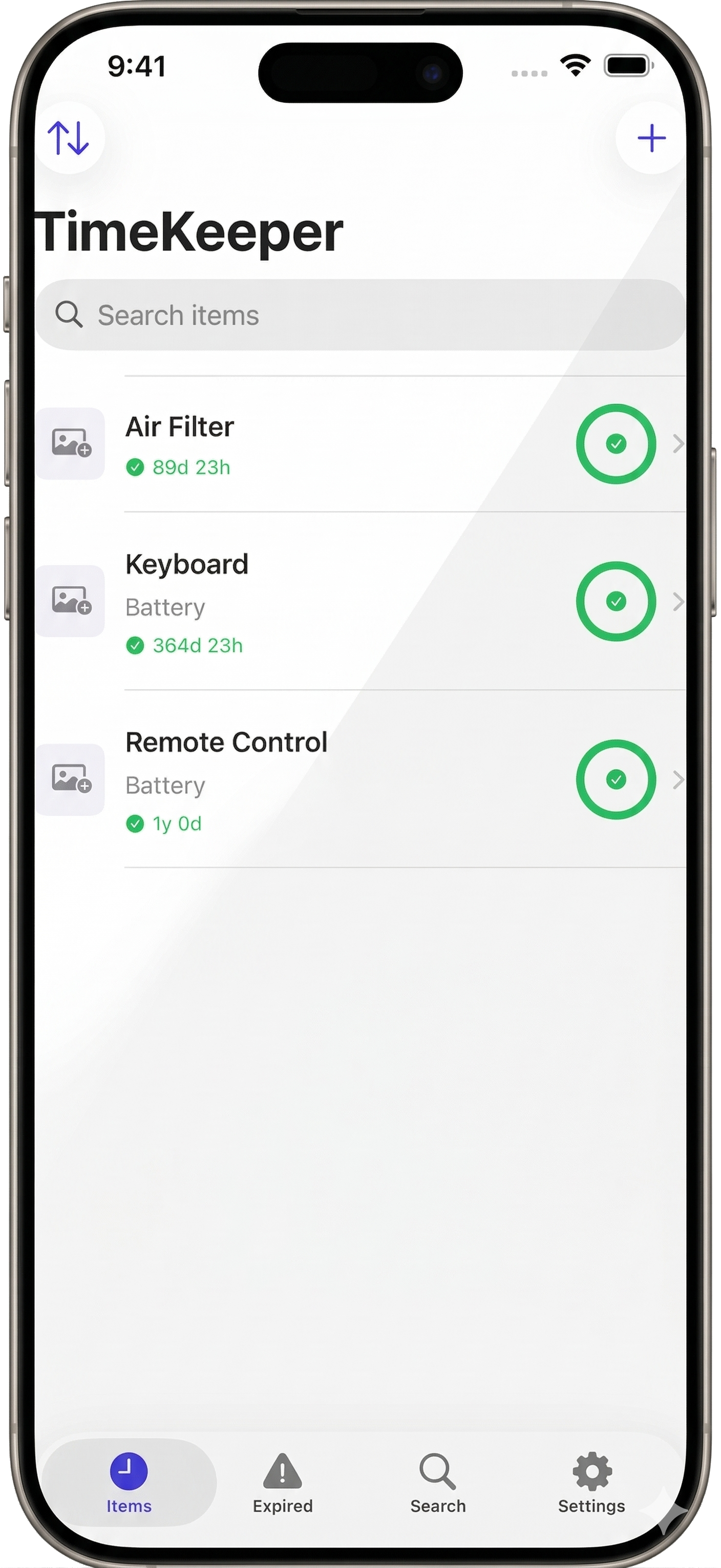 TimeKeeper on iPhone